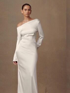 Meshki Avery Ivory Satin Gown